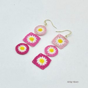 Microcrochet Granny Square Earrings